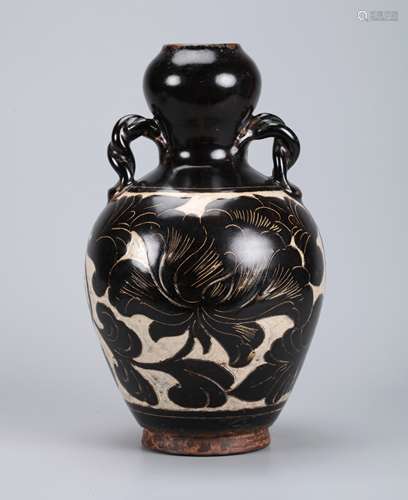 A Chinese Black Glazed Porcelain Vase