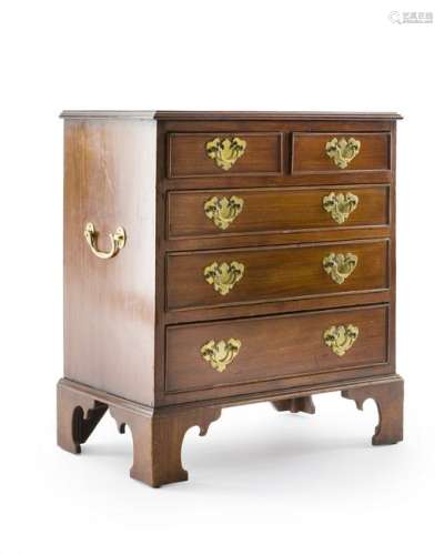 An English mahogany diminutive chest of drawers