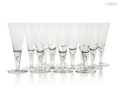 Twelve Steuben water goblets