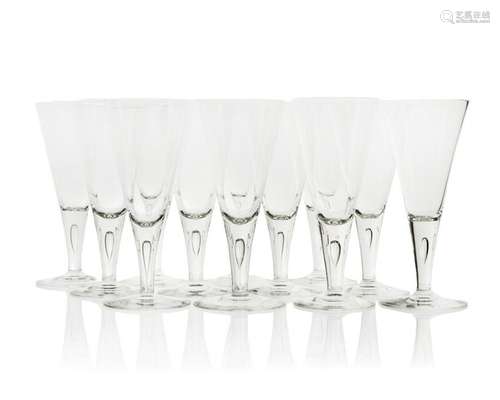 Twelve Steuben water goblets