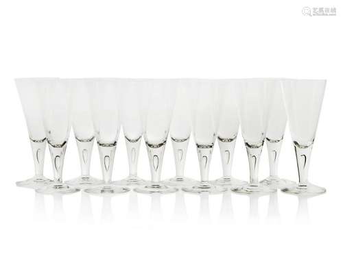 Twelve Steuben water goblets