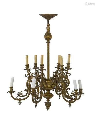 A gilt-bronze chandelier