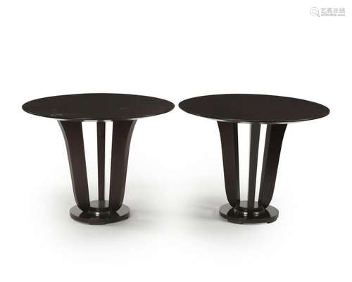 A pair of Baker Art Deco-style side tables