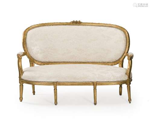 A carved and giltwood settee