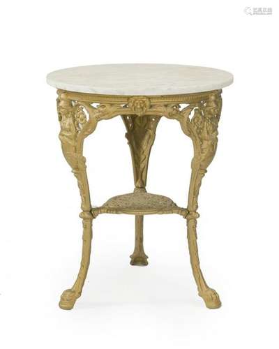 A cast iron bistro table