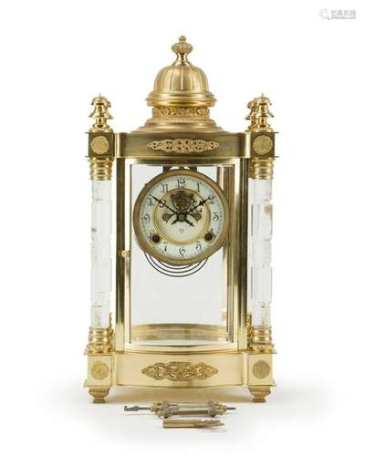 An Ansonia crystal regulator table clock