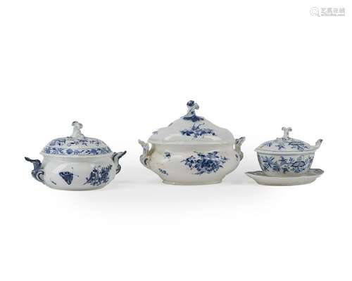 Three Meissen soup tureens