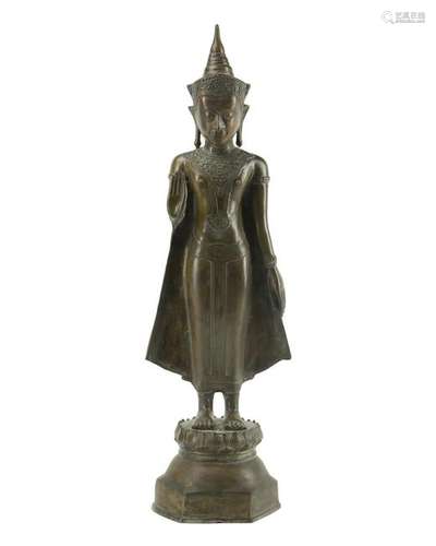 A Thai bronze standing buddha