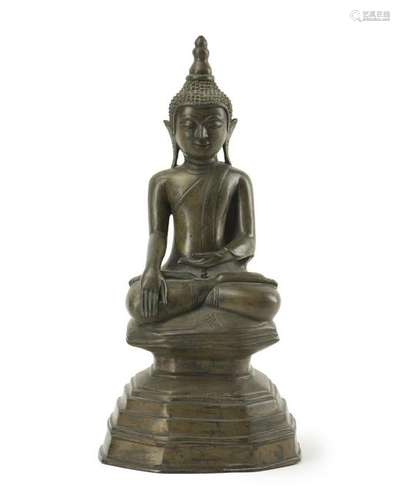 A Thai bronze seated buddha