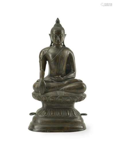 A Thai bronze seated Buddha