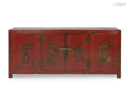 A Chinese painted credenza