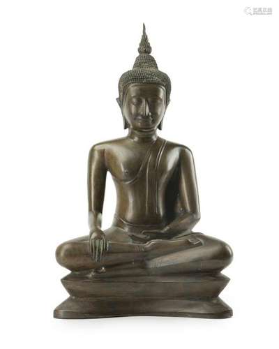 A Thai bronze seated Buddha