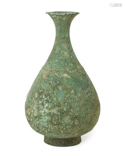 A cast bronze vase