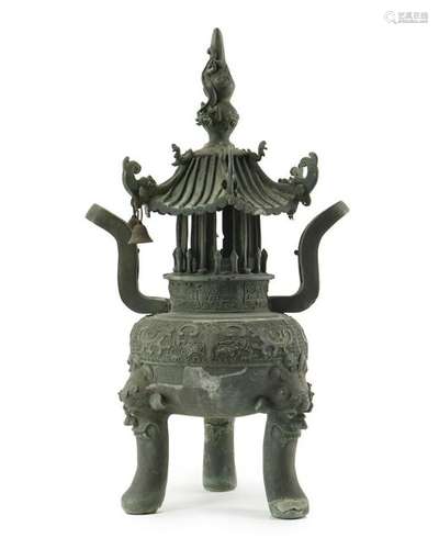 A Chinese bronze brazier