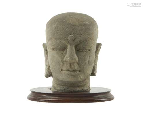 A Southeast Asian Buddha head fragment