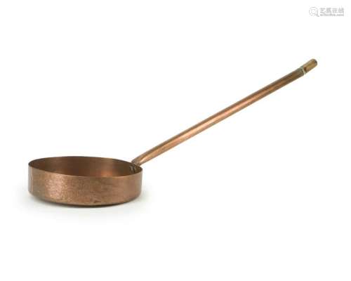 A French copper long-handled sauté pan