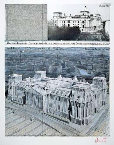 Christo, born 1935, Wrapped Reichstag, color offset,