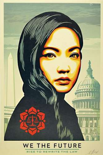 Shepard Fairey, born 1970, we the future, three screen