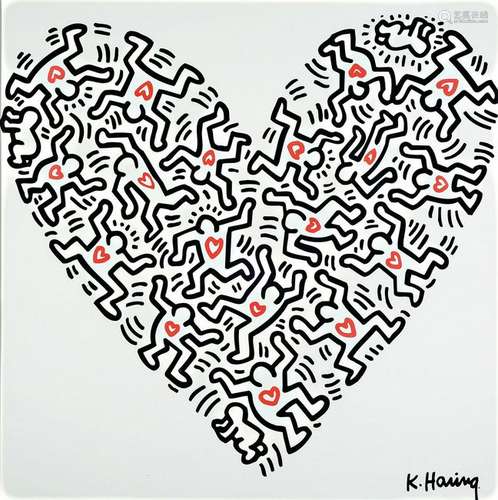 Keith Haring, 1958-1990, color offset, signed lower