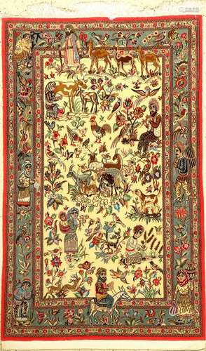 Fine Kurk Qum Rug (Part-Silk)