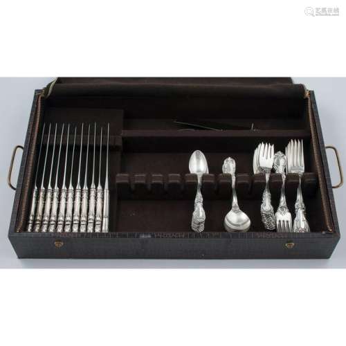 Reed & Barton Sterling Flatware Service, Burgundy