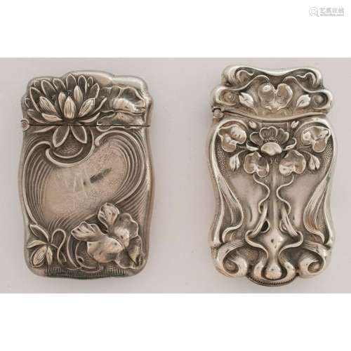 Art Nouveau Floral Sterling Match Safes