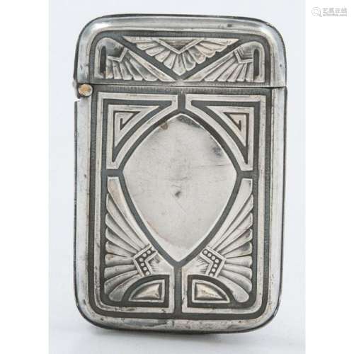 Silverplate Match Safe with Egyptian Motif