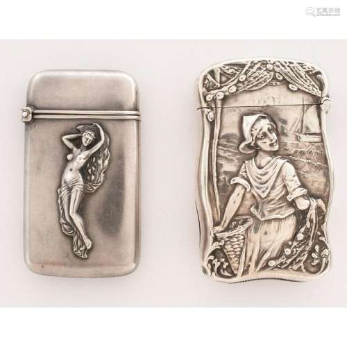 Sterling Match Safes with Figural Decoration