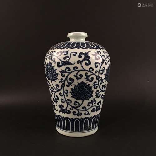 Chinese Blue-White Porcelain 'Lotus' Vase