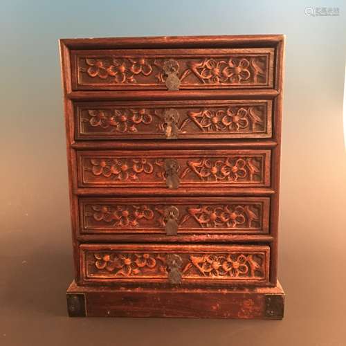 Chinese Hardwood Jewelry Box