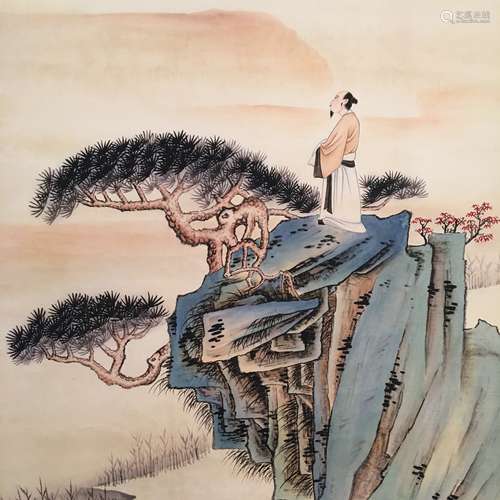 Chinese Hanging Scroll of 'Figure and Landscape' Painting