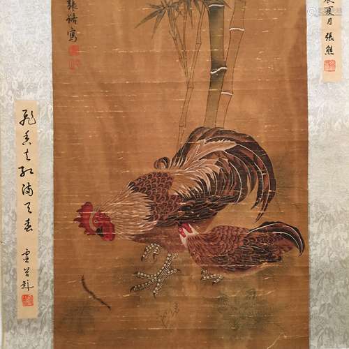 Chinese Hanging Scroll of 'Rooster' Painting