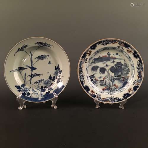 A Pair of Chinese Blue-White Plate