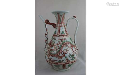Chinese Doucai Porcelain Ewer