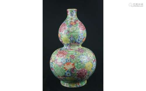 Chinese Polychrome Enamel Double Gourd Porcelain Vase