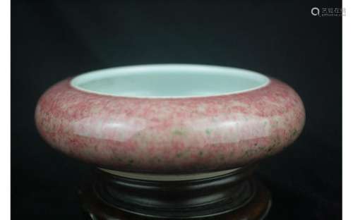 Chinese Peach Bloom Glazed Ovoid Water Coupe