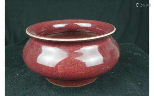 Chinese Red Glazed Porcelain Brush washer