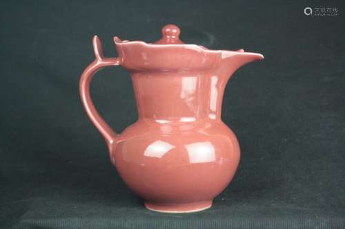 Chinese Red Glazed Porcelain Ewer