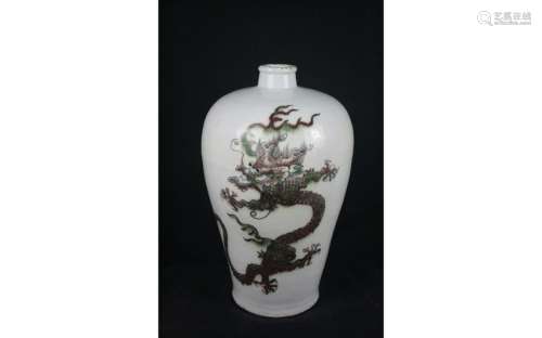 Chinese Red and White Porcelain Vase