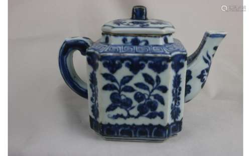 Chinese Blue and White Porcelain Teapot