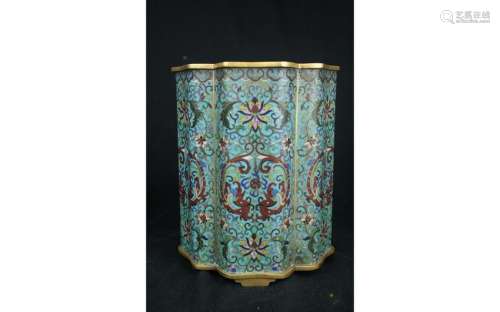 Chinese Cloisonne Enamel Pen Holder