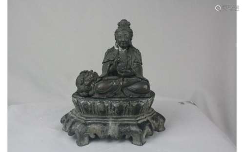 Chinese Bronze Guan Yin