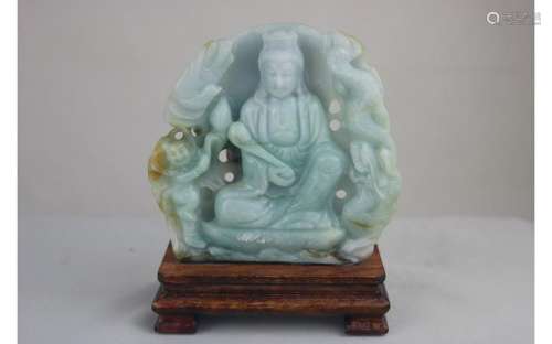 Chinese Jadeite Carved Guanyi