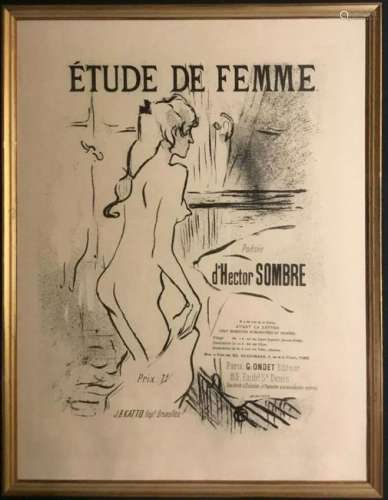 Lithograph, Etude de Femme, Henri Toulouse-Lautrec