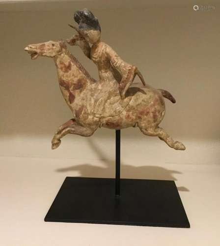 Polo Players, Painted Pottery, China, 8th Century