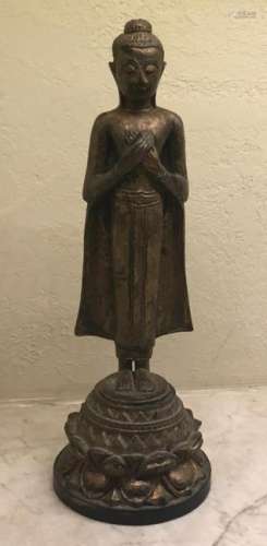 Standing Wooden Buddha, Thailand, 19/20th Century