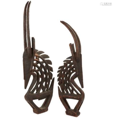 Pair of Bambara Chi Wara,, Ex Crocker Art Museum