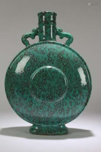 A Chinese Duo-handled Circular Estate Porcelain Vase