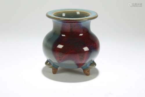 A Chinese Tri-podded Censer Display