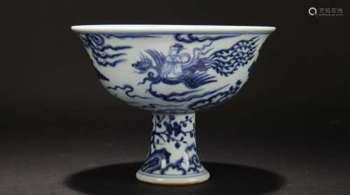 A Chinese Tall-end Blue and White Porcelain Bowl